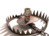 bear trap with money as bait