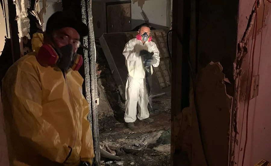 fire damage restoration at a senior living association community