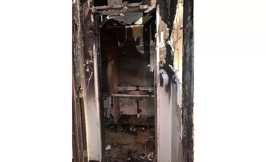 fire damage restoration at a senior living association community