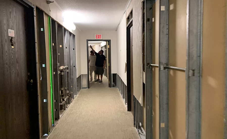 fire damage restoration at a senior living association community