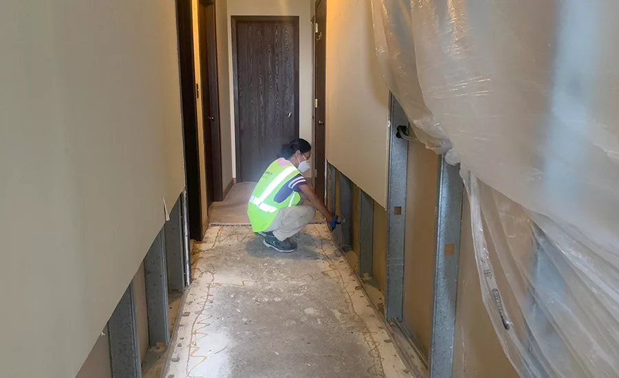 fire damage restoration at a senior living association community