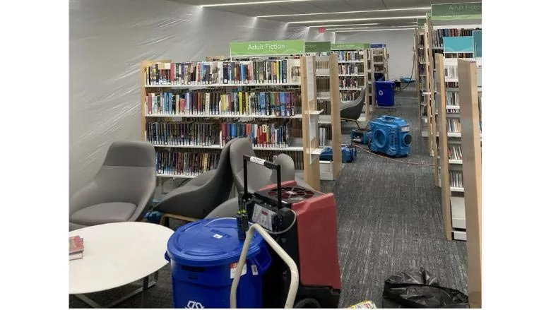 flooded library in Milwaukee