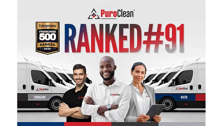 PuroClean ranked #91 in Franchise 500