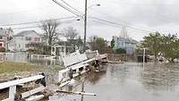 Flooded streets and debris caused by hurricane Sandy Flooded streets and debris caused by hurricane Sandy