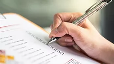 Checking a hazardous material checklist