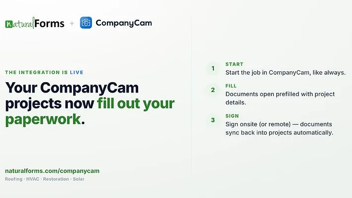 naturalForms + CompanyCam launch powerful integration
