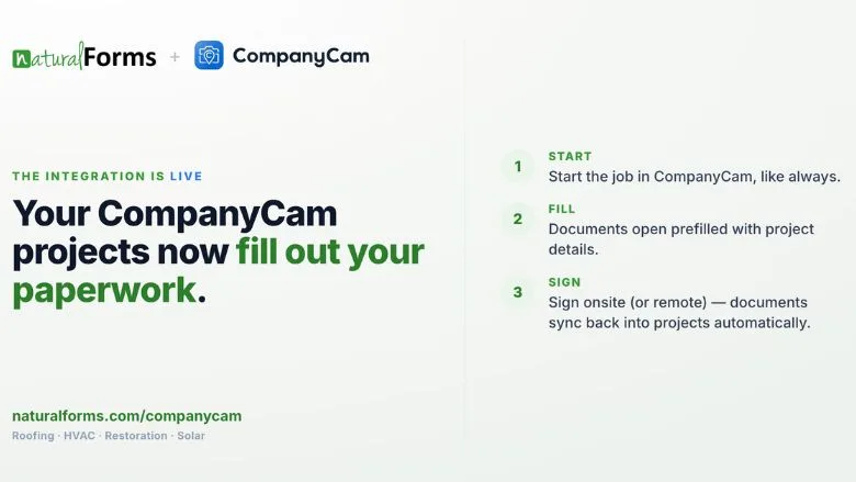 naturalForms + CompanyCam launch powerful integration