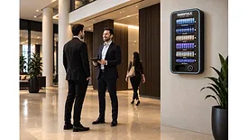 Essentials Station in a lobby