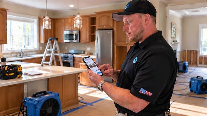 man using Rebuild AI platform in the field man using Rebuild AI platform in the field