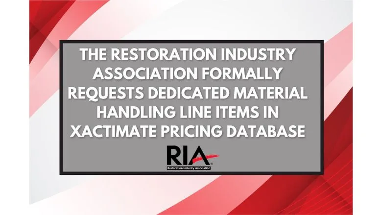 RIA Requests Dedicated Material Handling Line Items in Xactimate