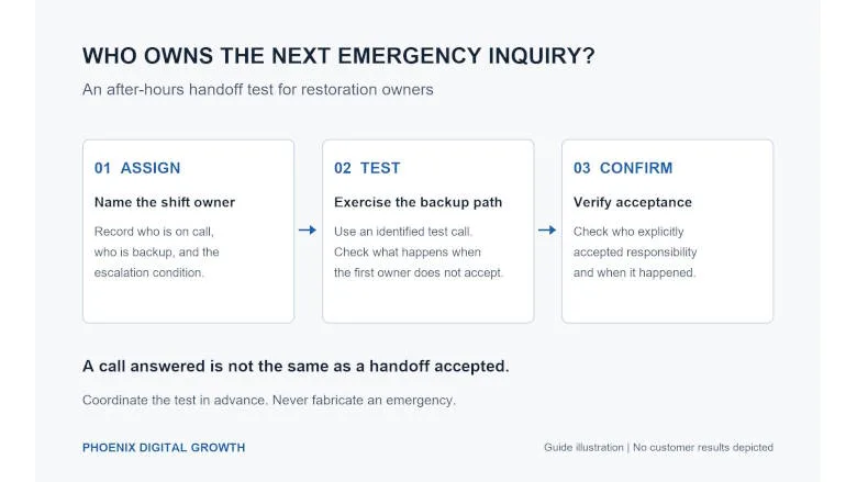Who owns the next emergency inquiry? - An after-hours handoff test for restoration owners