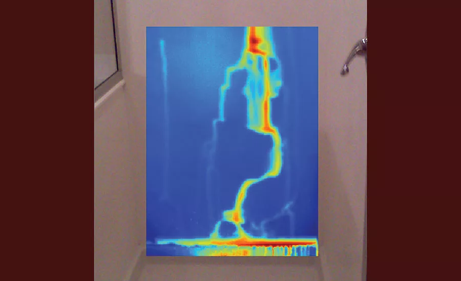 Thermal-Imaging-Plumbing-leak-behind-shower-wall