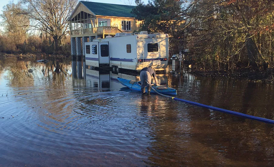 Water and flood damage disaster cleanup Kayak