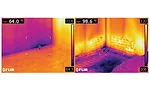 IR camera snapshots show the internal walls of a flood house