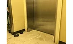 Water line on the elevator doors