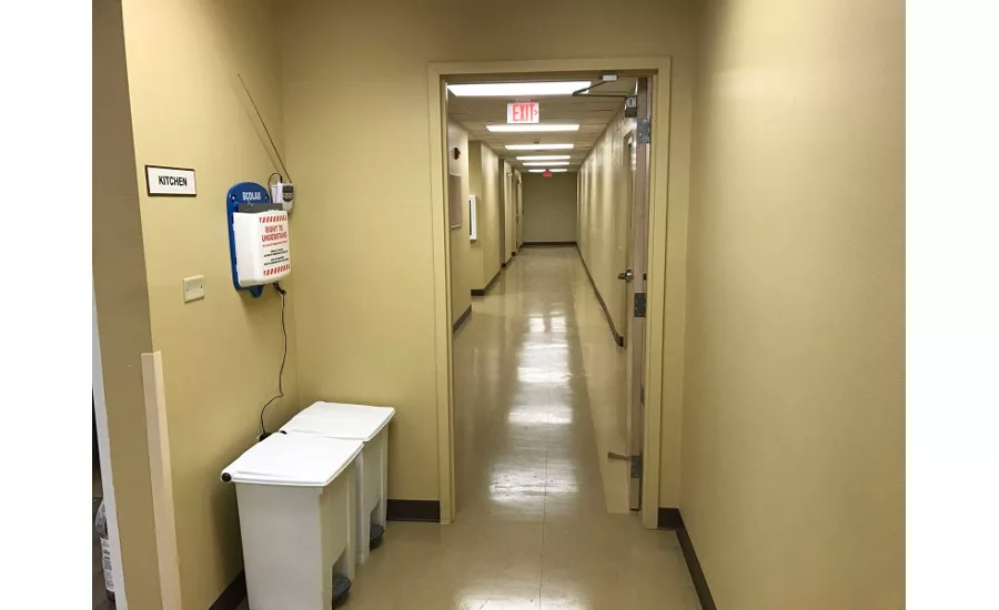 A look at the hallway after the drying and reconstruction is complete.