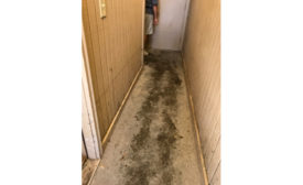 An inside look at water damage inside a bathroom facility on the Sea Pines Golf Course grounds.