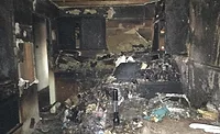 Hoarding kitchen after fire