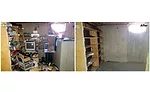 A look at the basement of the home before and after cleanup.