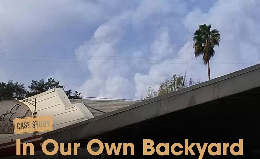 Smoke plume filling Ojai Valley