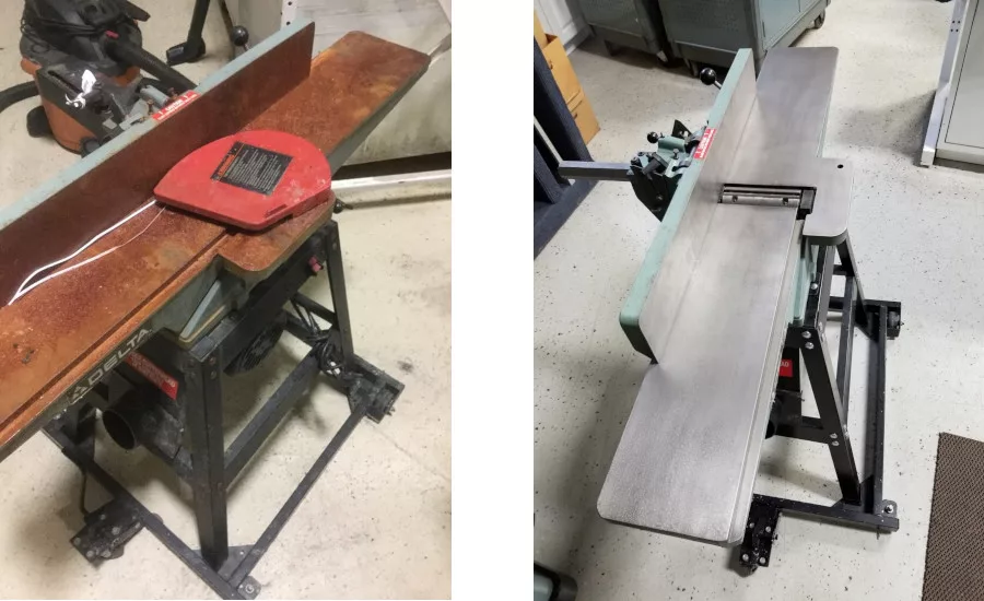 Woodworking tools after dry ice blasting