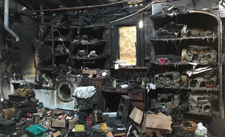a garage that burned