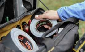 tape in a tool bag