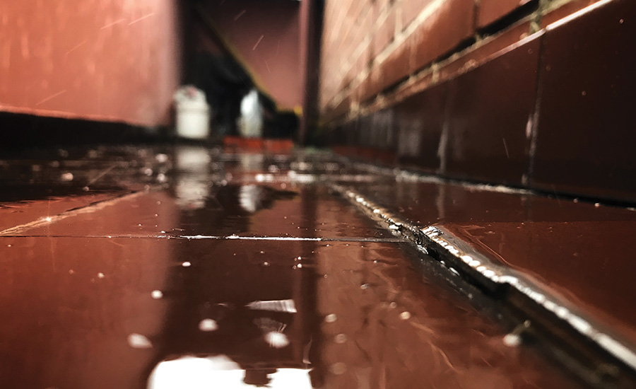 wet hallway