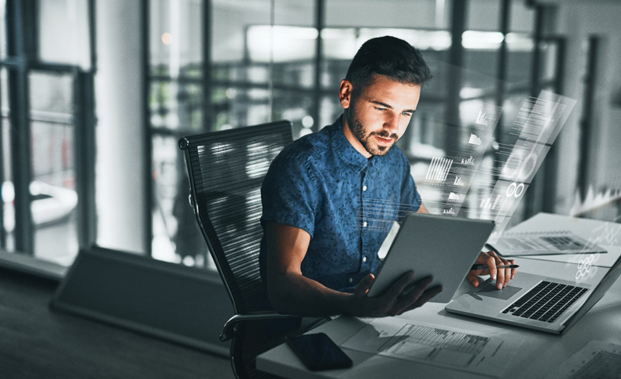 man at a desk