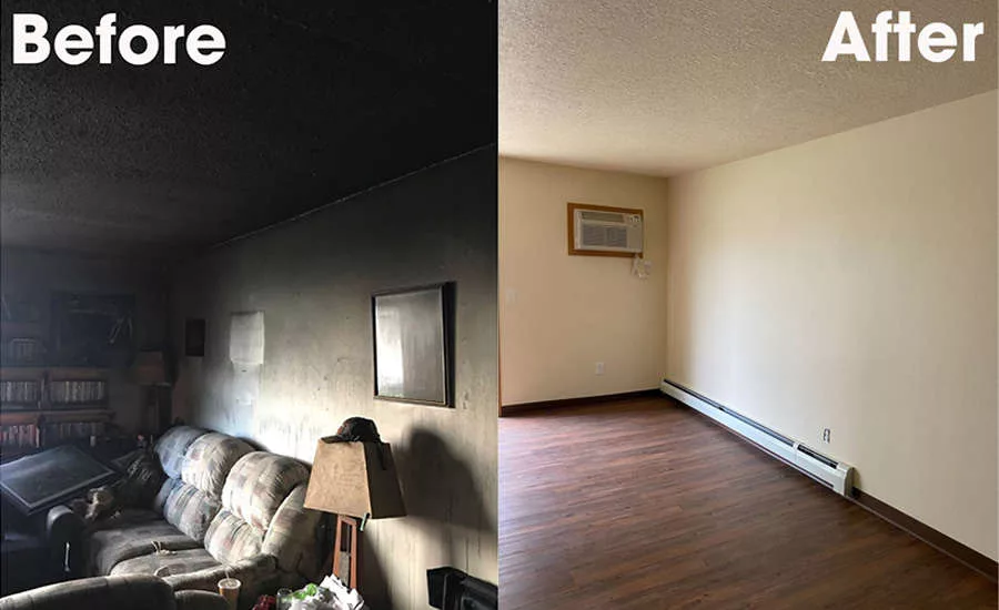 fire damaged apartment