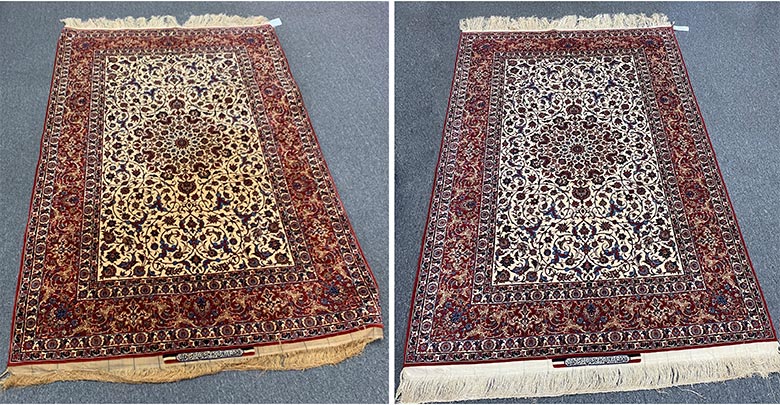 Isfahan handwoven wool and silk rug