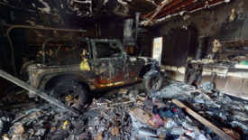 fire-damaged garage