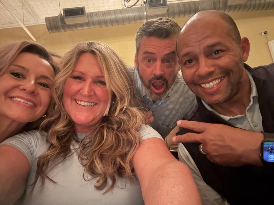 Meredith with her coworkers