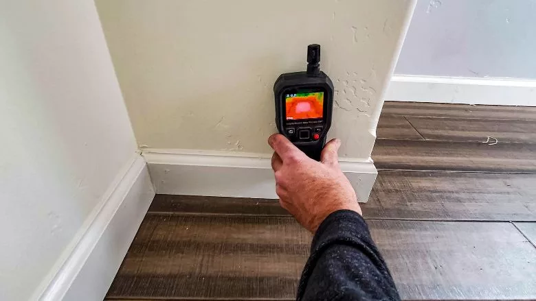 Moisture Meter used in water damage to find wet material