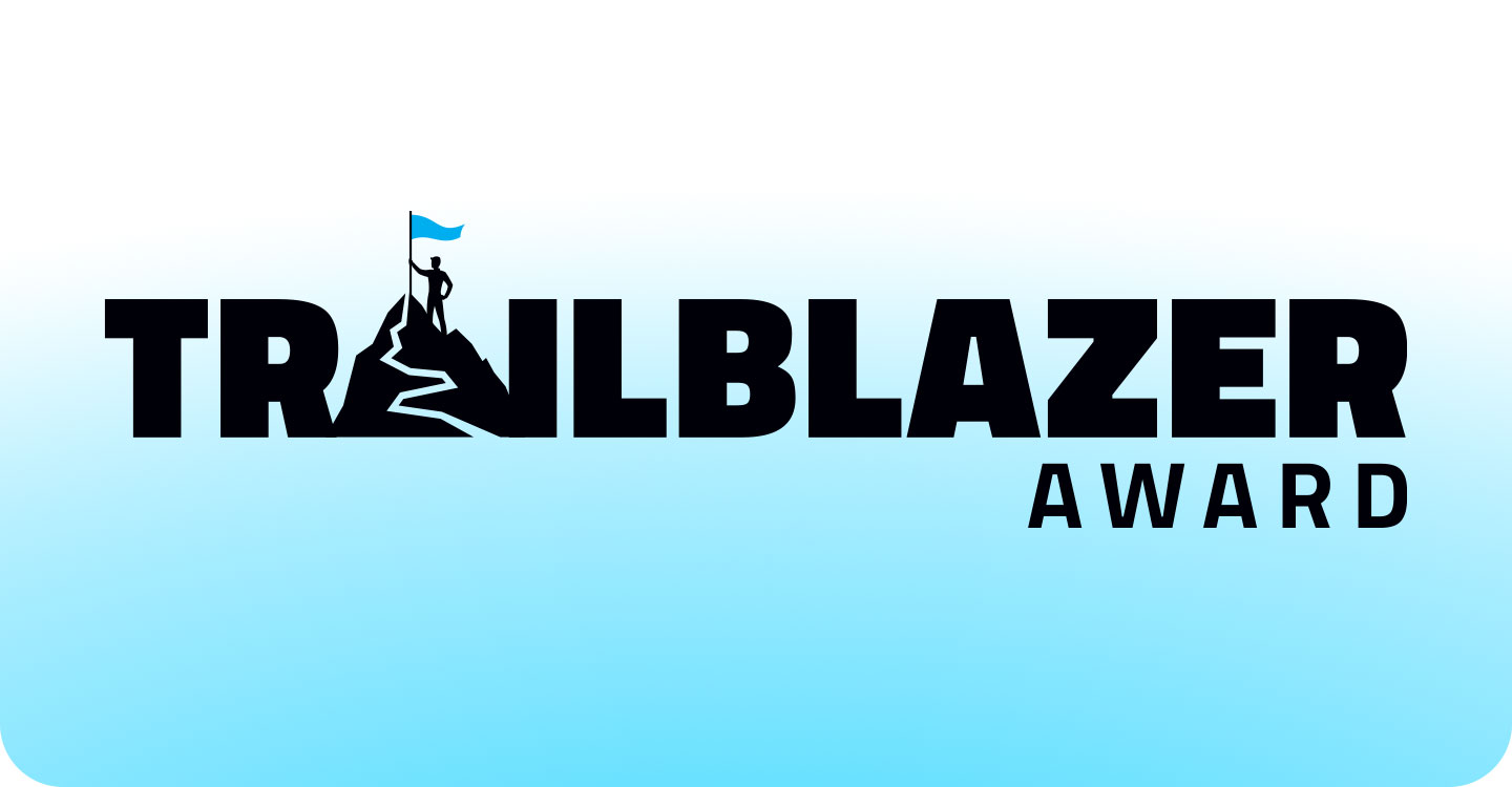 Trailblazer Award logo blue-to-white gradient
