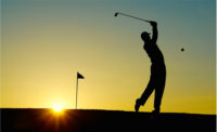 Golfer at Sunset