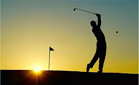 Golfer at Sunset