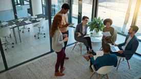 employees having a meeting