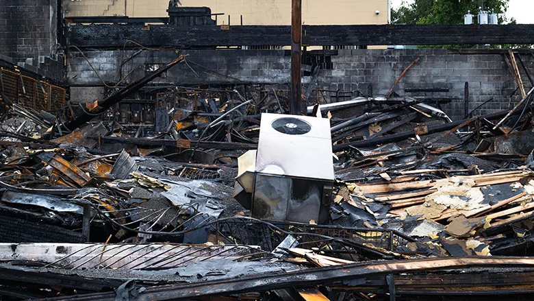 Building burned to the ground