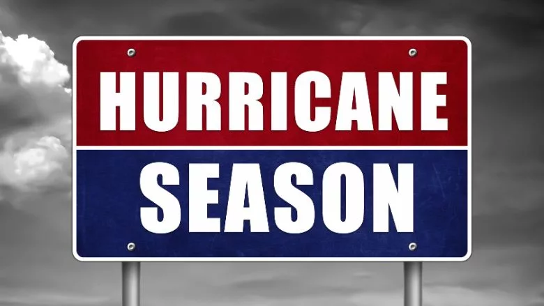 Hurricane season - road sign warning 
