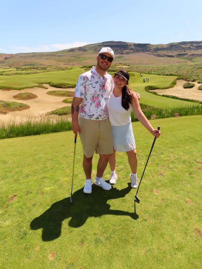 Caleb Parrotte with his wife, Luci