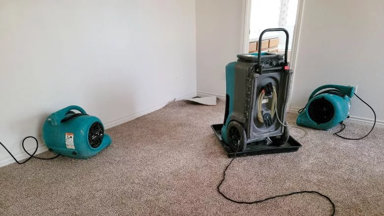 drying equipment on a jobsite