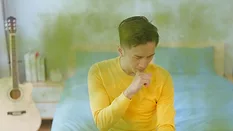 man disgusted by odor