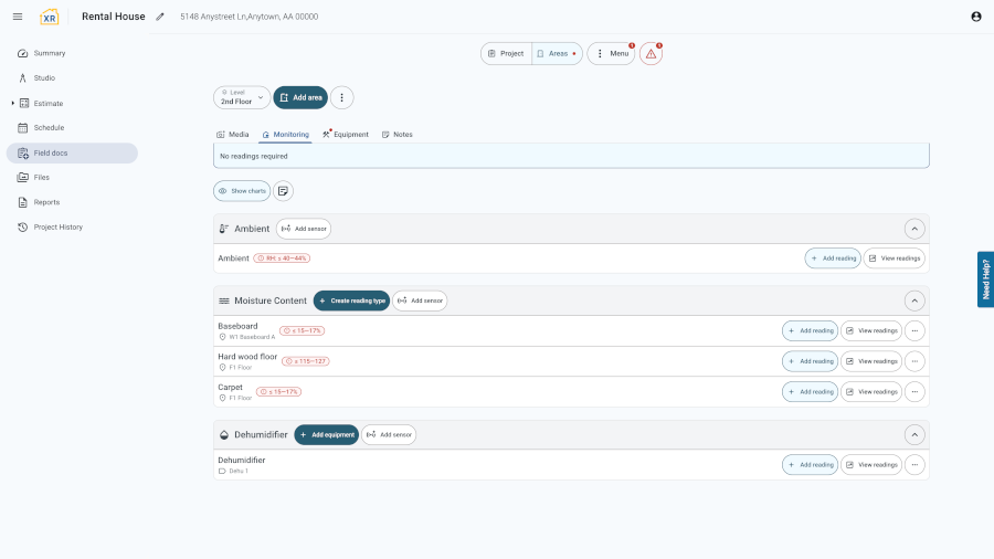 XactRestore’s water mitigation tool