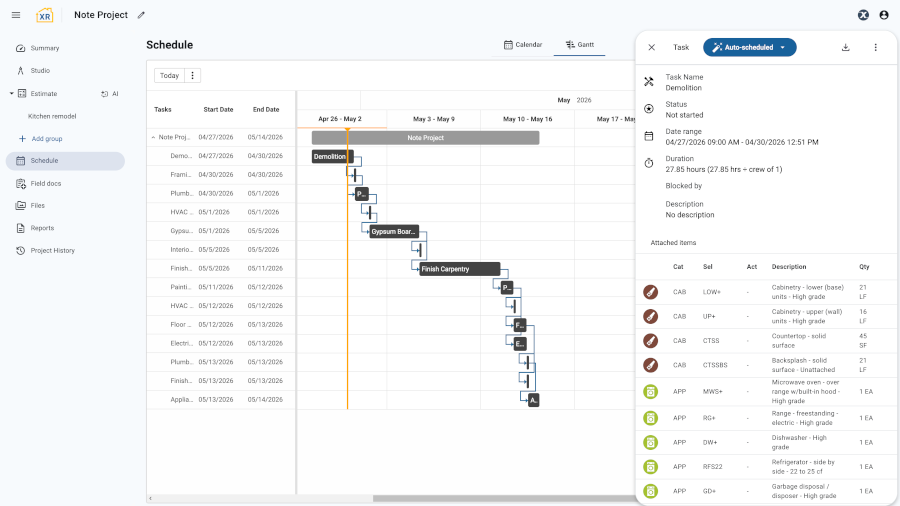 XactRestore’s scheduling capabilities tool