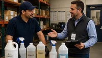 Inspector on jobsite discovers improperly labeled chemicals Inspector on jobsite discovers improperly labeled chemicals