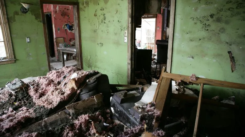 living room after Katrina