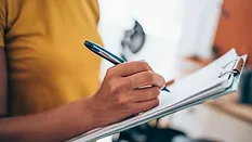 filling out a checklist filling out a checklist