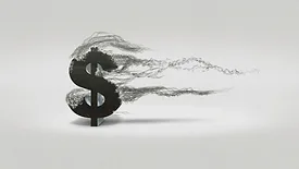 Dollar sign blowing away