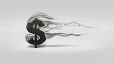 Dollar sign blowing away